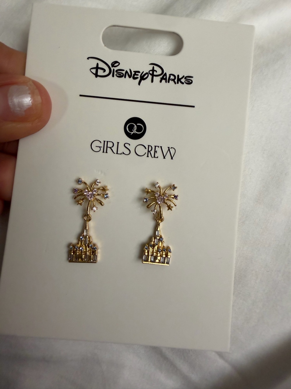 Disney Parks girls crew Gold Castle fireworks Earrings